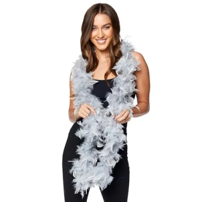 Image of Feather Boa Deluxe Silver