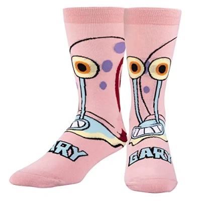 Image of Odd Sox, Nickelodeon TMNT Cartoon Socks, Krang, Fun Novelty Mens Crew, Gary the Snail, Large