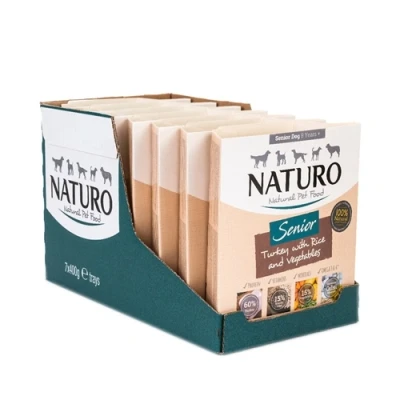 Image of Naturo Senior Dog Turkey with Rice and Vegetables, 400g X7