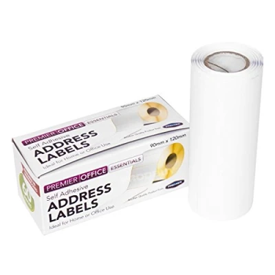 Image of [Pack of 10] Rolls 60 Address Labels Plain White Large 120mm x 90mm Self Adhesive Sticky