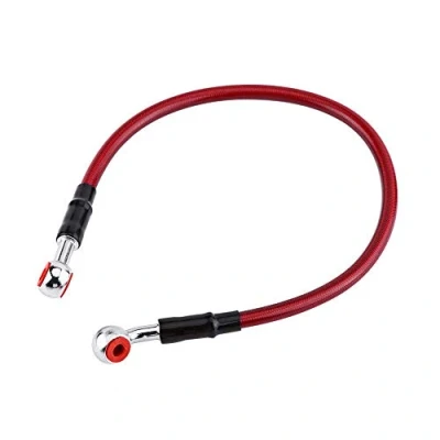 Image of brake oil hose Line, Braided line Banjo Fitting Stainless Steel End, Suitable for Most of Motorcycle(45CM Red) m8