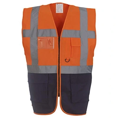 Image of Yoko Hi Vis Premium Executive/Manager Waistcoat / Jacket (S) (Hi Yellow/Navy)