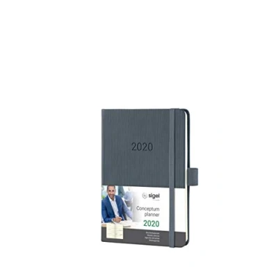 Image of SIGEL C2067 Weekly diary 2020, approx. A6, hardcover, dark grey Conceptum