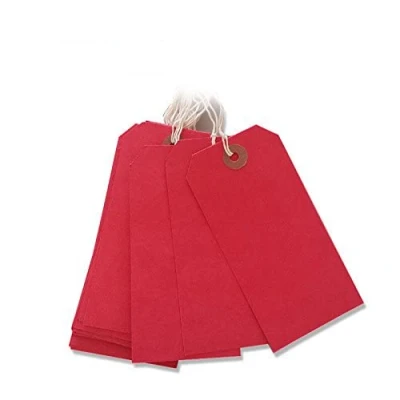 Image of 500 Pack 120 x 60mm Red Coloured Strung Tags