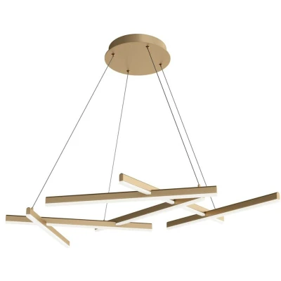 Image of Line Modern Integrated Pendant Ceiling Light Matt Gold, 3000K