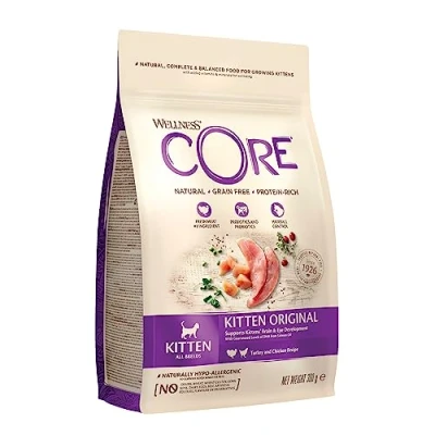 Image of Wellness CORE Kitten Original, Dry Cat Food, Food Dry, Grain Free, High Meat Content, Chicken &amp; Turkey, 300 g