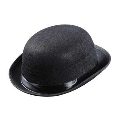 Image of Bowler Felt Child Size Black Hats Caps &amp; Headwear for Fancy Dress Costumes Accessory