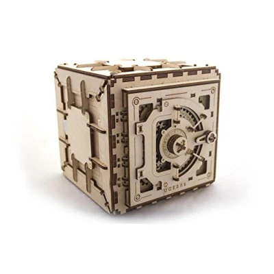 Image of UGears Safe Mechanical Model 3 D Wooden Puzzle Kit for Adults DIY Storage Box 3D Exclusive Self Assembly Kits to Build