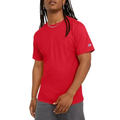 Image of Champion Men&#039;s Classic Jersey T Shirt, Scarlet, XL