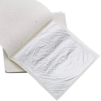 Image of 30 Edible Silver Leaf, 4.33 cm/1.7&quot; x cm/1.7&quot;, Leaf for Cakes, Desserts, Chocolate, Art and Craft, Face Masks Nail
