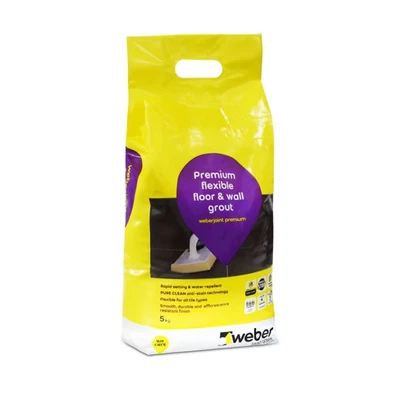 Image of Weber Premium Flexible Floor and Wall Grout, Grey 5Kg