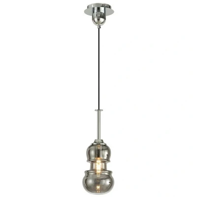 Image of Sonata Ceiling Pendant 15cm Round, 1 x E27, Polished Chrome, Graphite