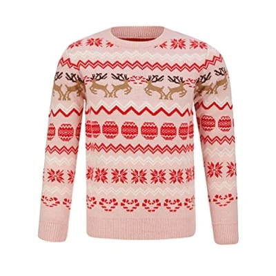 Image of Tokyo Laundry Girls Candy &amp; Baubles Novelty Christmas Jumper Almond Blossom 5 6 Years