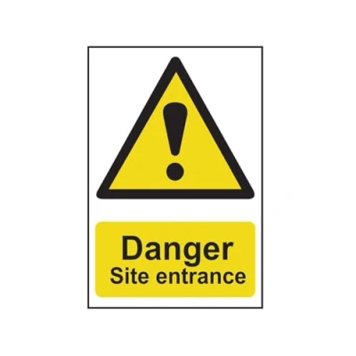 Image of Scan SCA4102 Self adhesive PVC sign Danger Site entrance 400 x 600mm