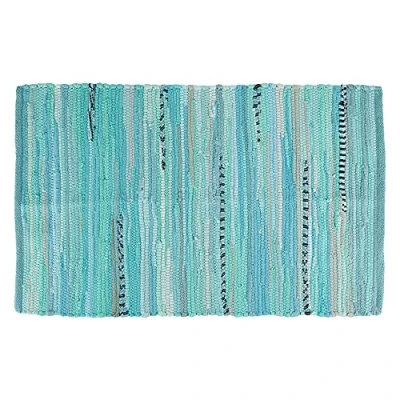 Image of DII Chindi Home Collection Handwoven Multicolor Area Rag Rug, 20x31.5, Aqua