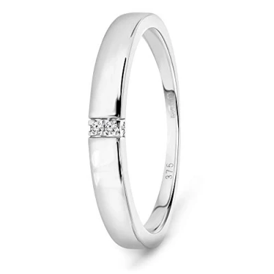 Image of Miore diamond engagement ring in 9 kt 375/1000 white gold with 0.02 ct brilliant cut diamonds