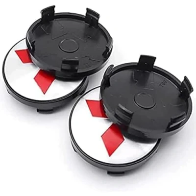 Image of 4 Pcs Car Hub Centre Caps for Mitsubishi Pajero Asex Outlander Eclipse Cross 60mm, Wheel Covers Center Badge Wheels Auto Parts Tire Accessories,White