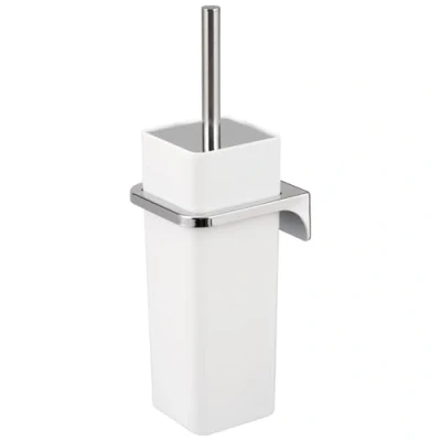 Image of bremermann Savona Toilet Brush Holder with Wall Mount Square White