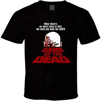 Image of perdu Men&#039;s Dawn of The Dead Romero Zombie Movie T Shirt XXL Black