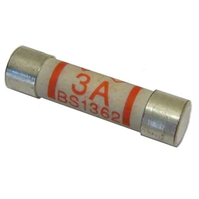 Image of KafTon 10x 3A Domestic Fuses 240V Plug Top Household Mains 3amp Cartridge Fuse