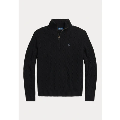 Image of Polo Ralph Lauren Cableknit Woolcashmere Jumper Jumper, Men&#039;s, Size: Small, Black