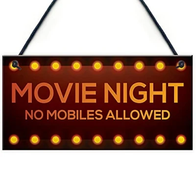 Image of RED OCEAN MOVIE NIGHT SIGN Cinema Room Man Cave Plaque Home Decor Keepsake