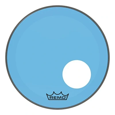 Image of Remo Powerstroke 3 Colortone Blue Bass Schlagzeugfell Drum Head, 18&quot; Ported P3 1318 CT BUOH