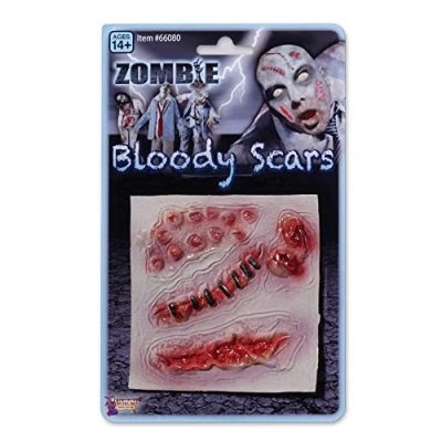 Image of Bristol Novelty SM018 Zombie Assorted Scars Red Pack of 1, unisex adult, One Size