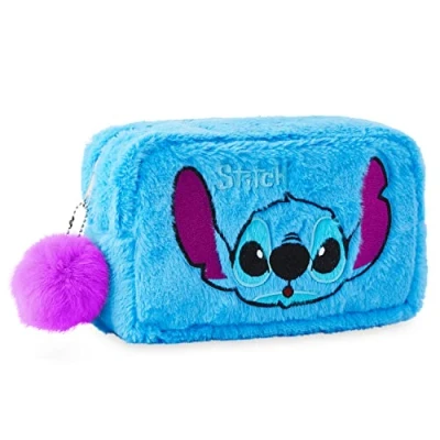 Image of Disney Stitch Toiletry Bag Travel Makeup Storage Vanity Gift Idea for Girls Teenagers Women, Blue Plush, Taille Unique, Modern