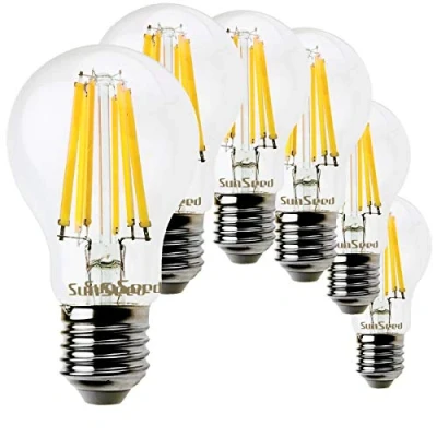 Image of SUNSEED 6 X E27 10W (Equivalent to 83W) Sapphire Filament LED GLS Light Bulb A60 Neutral White 4000K
