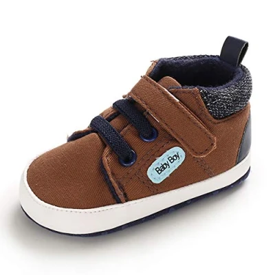 Image of MASOCIO Baby Boy Shoes Infant Toddler First Walking Trainer Prewalker Brown 12 18 Months