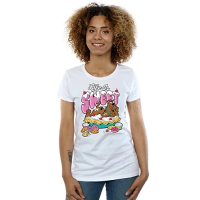 Image of Absolute Cult Scooby Doo Women&#039;s Life is Sweet T Shirt White Large