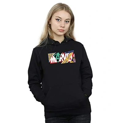 Image of Marvel Women&#039;s Collage Logo Hoodie Black Large
