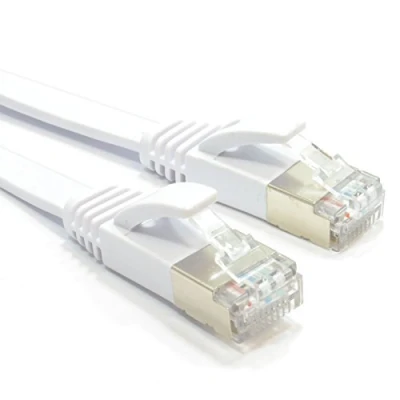 Image of kenable FLAT CAT6A S/STP Shielded 500MHz Ethernet LAN Cable RJ45 4m White