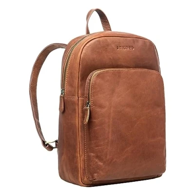 Image of STILORD &#039;Jona&#039; Leather Business Backpack Large Vintage Ladies Men&#039;s Messenger Genuine Office Retro, Colour:namibia brown