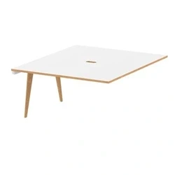 Image of Oslo 1400mm B2B Ext Kit White Top Natural Wood Edge Frame