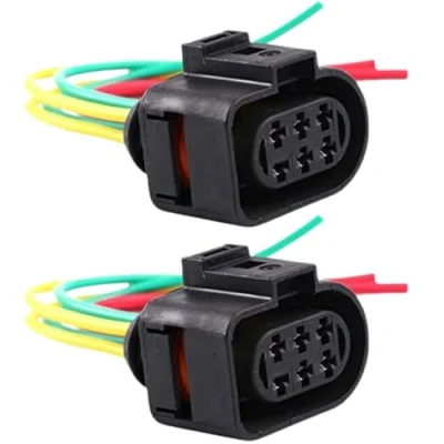 Image of Pair of 6 Pin Tail Light Connector Plugs For Audi A3 8P A4 B7 TT Wiring Loom Repair 1J0973733
