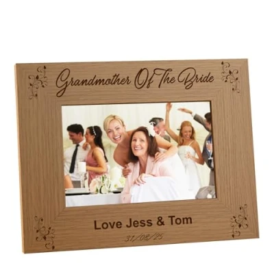 Image of ukgiftstoreonline Personalised Grandmother Of The Bride Photo Frame Wedding Gift (4 x 6 Inch)