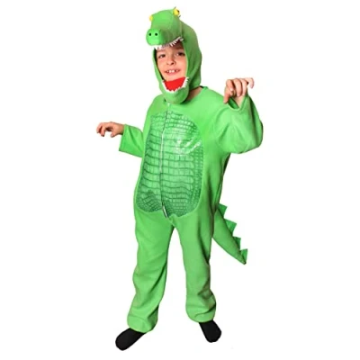 Image of Crocodile Costume For Kids Large Tick Tock Fancy Dress + Separate Hood World Book Day/Book Week and Tv &amp; Movies Character