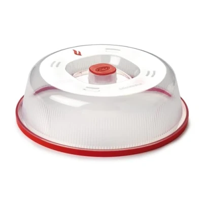 Image of Snips 090067 Microwave Plate Bell 26.2 x 7.6 cm Colour Transparent Made in Italy, Plastic, Red and Trasparent