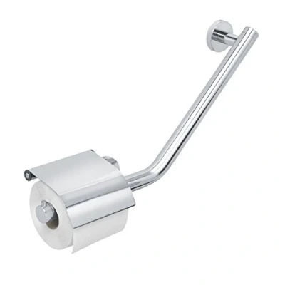 Image of Tiger Comfort &amp; Safety Grab Rail with Toilet Roll Holder, Stainless Steel Polished, 40.4 x 24.1 8 cm
