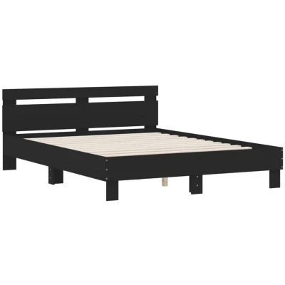 Image of vidaXL Bed Frame without Mattress Black 150x200 cm King Size