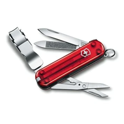 Image of Victorinox Nailclip 580, Swiss Made, 8 Functions, Nail File, Clipper, Blade, Scissors, Red Transparent