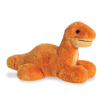 Image of Aurora, 31862, Mini Flopsie Brontosaurus Dinosaur, 8In, Eco friendly soft toy, Orange