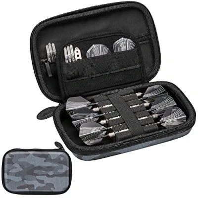 Image of Casemaster Sentinel 6 Dart Case, Holds Extra Accessories, Tips, Shafts and Flights, Compatible with Steel Tip Soft Darts, Impact &amp; Water Resistant Tactech Shell, Black Camo