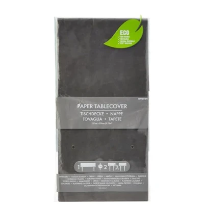 Image of Amscan 9915404 216 Paper Tablecover Charcoal