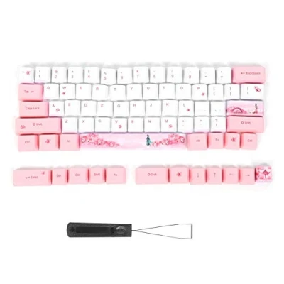 Image of VBESTLIFE mechanical Keyboard Keycaps, 73Pcs PBT Sublimation Keycaps Universal for keyboard(6064 Girl Pattern)