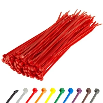 Image of Gocableties Red Cable Ties, 300mm x 3.6mm, Pack of 100, 12 Premium Nylon Zip Multi Purpose Plastic Tie Wraps, Secure Self Locking Mechanism, for Home, Garden, Office and DIY