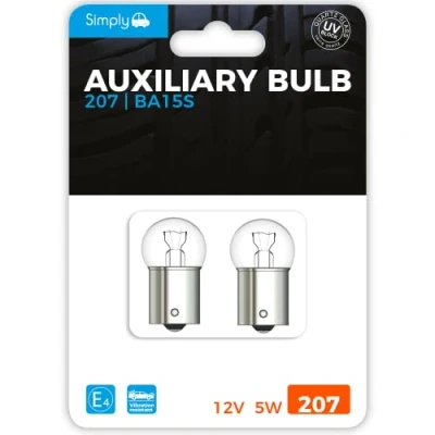 Image of Simply S207BL R5W Auxiliary Bulb Blister, 12V 5W, Base BA 15S, High Performance and Maximum Visility, Provide Drivers with more time to React Changes in Traffic Situations