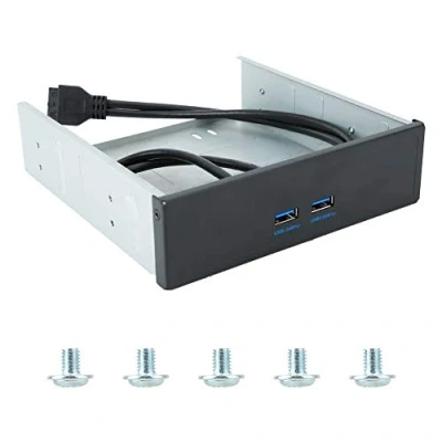 Image of ASHATA USB Front Panel,2 Port Hub Drive Bay USB3.0 Panel,5Gb/S High Speed 20Pin 2 3.0 Optical Disk Driver Panel Compatible with any Devices